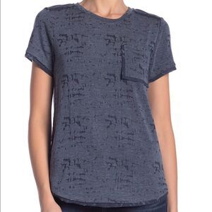 Vince Camuto Melange Jersey Pocket Tee